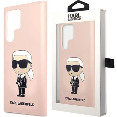Afbeelding van Karl Lagerfeld KLHCS23LSNIKBCP Sam S23 Ultra S918 hardcase hoesje roze Siliconen Ikonik