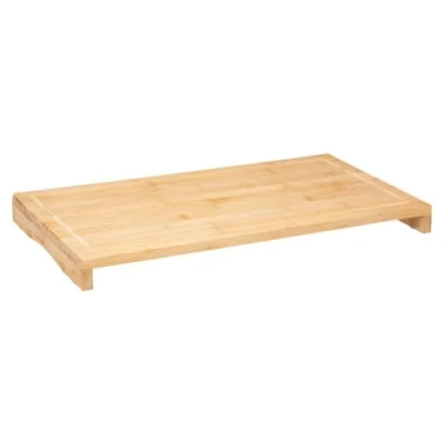 Afbeelding van Grote snijplank rechthoek 52 x 28 cm van bamboe hout Serveerplank Broodplank