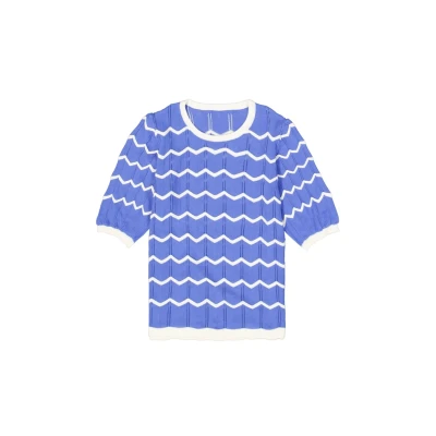 Afbeelding van GARCIA Tshirt Gestreept Blauw XS