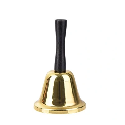 Afbeelding van Handbel bel hand tafel receptie (geel)