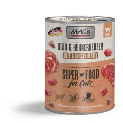 Afbeelding van MAC&#039;s CAT Blik 6x800g Rundvlees &amp; Kippenhartjes