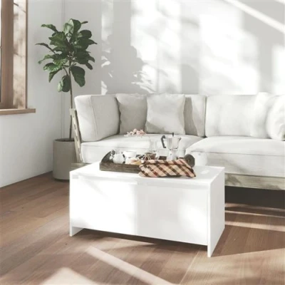Afbeelding van Salontafel 90x50x41,5 cm bewerkt hout wit