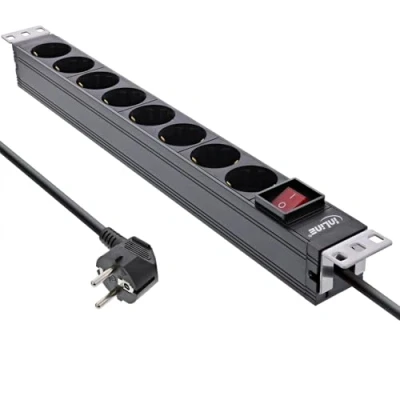 Afbeelding van InLine, Stekkerdoos, 19&quot; contactdoosstrook (8 x, CEE 7/3, 2 m)