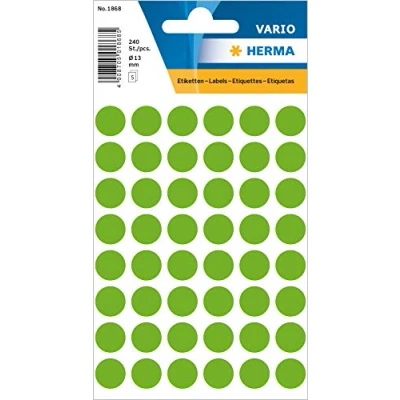 Image de HERMA étiquettes multi usages, diamètre: 12 mm, vert fluo rondes, petit emballage contenu: 240 1868