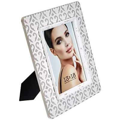 Afbeelding van ZEP Vintage houten Fotolijst Hadrien wit / grijs voor foto 13x18 BM2257