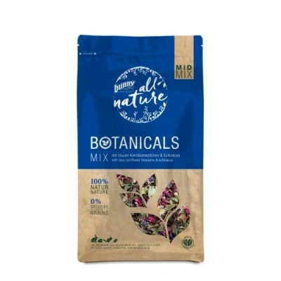 Afbeelding van 120g Bunny All Nature Botanicals Mid Mix Blauwe korenbloembloesem &amp; Chinacea aanvullend diervoeder voor knaagdieren