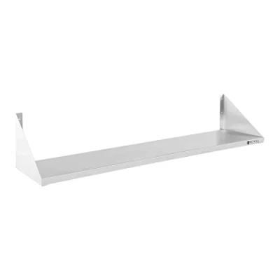 Afbeelding van Royal Catering Wandrek (1 oppervlak, 120 cm lang, 30 diep, roestvrij staal + bevestigingsmateriaal) zilver