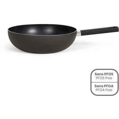 Afbeelding van Livoo Wok 32 cm, Pan + steelpan, Zwart