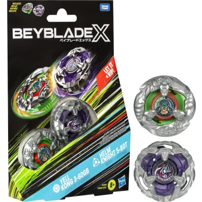 Afbeelding van Beyblade X Yell Kong 3 60GB en Helm Knight 5 80T Top Dual Pack Set