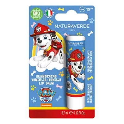 Afbeelding van Naturaverde Kids Paw Patrol, cacaoboter, vanille, cacaoboter voor kinderen, met biologische sheaboter, UVA UVB filters, SPF 15, lippenstift 5,7 ml