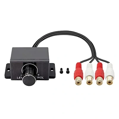 Afbeelding van XMSJSIY Universele RCA niveau controller voor auto audioversterker, audio instelling, volumeknop en kabel luidsprekers in de auto, motorfiets, thuisbioscoop