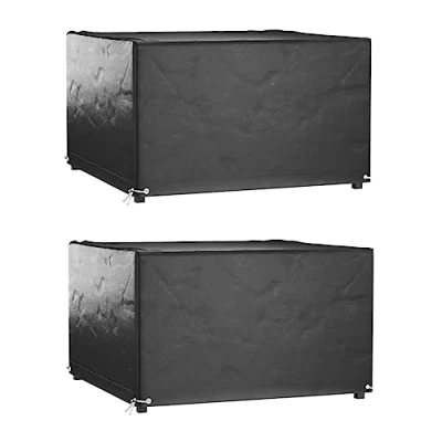 Afbeelding van vidaXL Tuinmeubelhoezen 2 st 8 ogen vierkant 132x132x80 cm