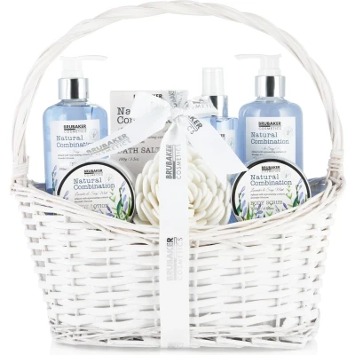 Afbeelding van BRUBAKER Cosmetics Schoonheidsverzorgingsset met Lavendel en Salie Extracten Cadeautip Vrouw Cadeau Idee Cadeauset in mandje Moederdag cadeautje