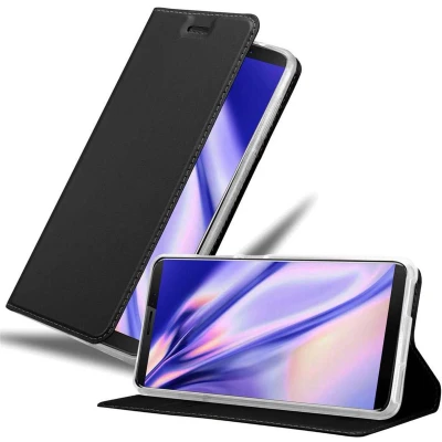 Afbeelding van Cadorabo Hoesje geschikt voor Cubot J3 PRO in CLASSY ZWART Beschermhoes met magnetische sluiting, standfunctie en kaartvakje Book Case Cover Etui