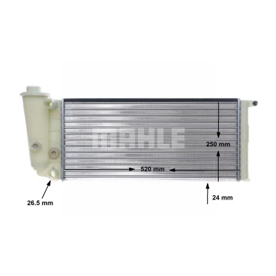 Afbeelding van MAHLE ORIGINAL CR 617 000S Radiateur voor voertuigen zonder airco 519 248 23 Koelribben mechanisch gelast FIAT: Panda I Hatchback