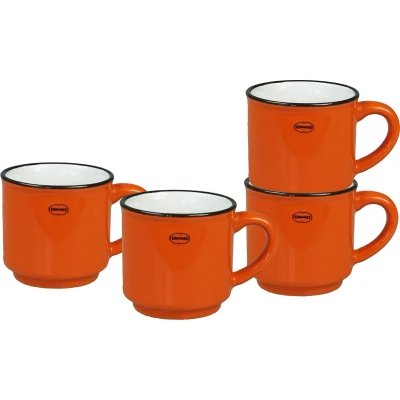 Afbeelding van Espresso kopje retro orange keramiek per stuk