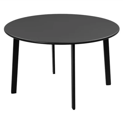 Afbeelding van eSituro Tuintafel, buitentafel, woonkamertafel, rond, balkontafel, industriële stijl, voor binnen en buiten, metaal, zwart, φ70 x H40 cm