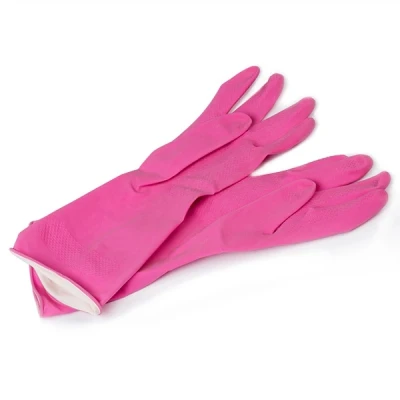 Image de Gants de ménage taille L rose/jaune