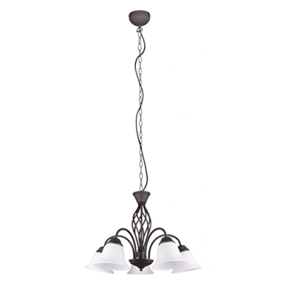Afbeelding van TRIO RUSTICA Kroonluchter Roestkleur excl. 5x E14 3,5W Plafondbevestiging Lichtbron kan worden vervangen door de eindgebruiker