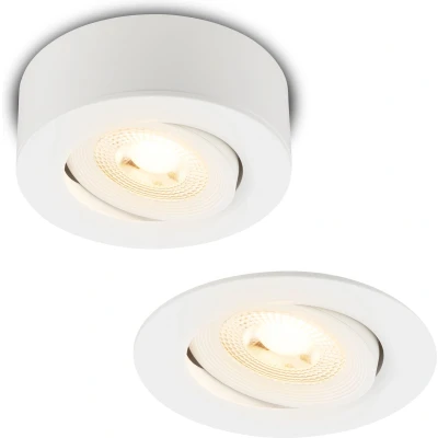 Afbeelding van Briloner Desi LED inbouwspot 2 in 1 7991016 opbouwspot en Draaibaar Vlak Warm Wit licht Ø9 x 3 cm