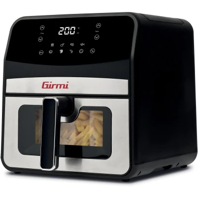 Afbeelding van Girmi FG85 Airfryer met venster &quot;Ecofrit 6,5L&quot;, 8 programma&#039;s, 1700 W, digitaal display, binnenlicht, anti aanbaklaag, inclusief receptenboek