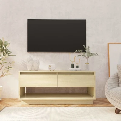 Afbeelding van Tv meubel 102x41x44 cm spaanplaat sonoma eikenkleurig