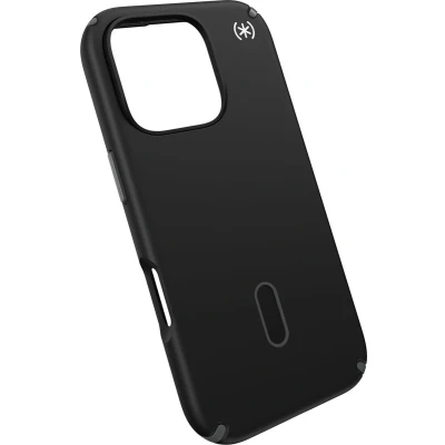 Afbeelding van Speck hoesje geschikt voor Apple iPhone 16 Pro Slank Ultieme Bescherming Luxe Soft touch Afwerking Valbescherming gecertificeerd tot 4 meter Microban Antibacterieel Presidio2 lijn Zwart