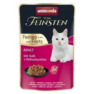 Afbeelding van 18x85g Adult Kalf/Kipfilet animonda Vom Feinsten Kattenvoer