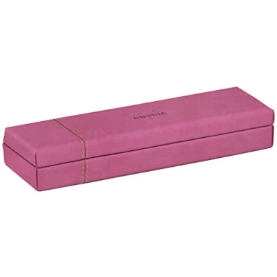 Afbeelding van RHODIA 194520C pennenetui, fuchsia, 21 x 5,5 3 cm, siernaden zadel oranje, buitenkant kunstleer, collectie Home Office Rhodiarama, organisatie van kantoor en opbergdesign