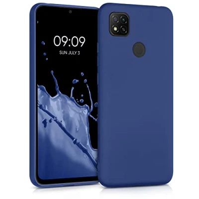 Afbeelding van kwmobile telefoonhoesje geschikt voor Xiaomi Redmi 9C Hoesje smartphone Back cover in metallic blauw