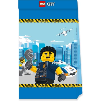 Afbeelding van Lego City Uitdeelzakjes papier 4 stuks