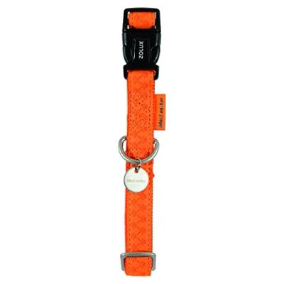 Afbeelding van Verstelbare halsband, Mac leer, 25 mm, oranje