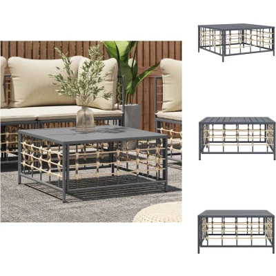 Afbeelding van Tuintafel 70x70x34 cm poly rattan antracietkleurig