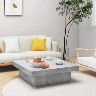 Afbeelding van Salontafel 90x90x28 cm spaanplaat betongrijs