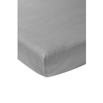 Image de Meyco Baby Uni Drap housse pour lit d&#039;appoint (drap de en jersey doux, 100% coton, ajustement parfait grâce à l&#039;élastique sur tout le pourtour, respirant, dimensions : 50 x 90cm), Gris