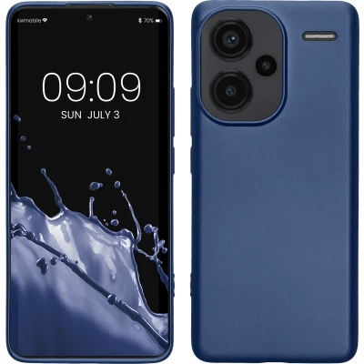 Afbeelding van kwmobile telefoonhoesje geschikt voor Xiaomi Redmi Note 13 Pro+ 5G / Pro Plus Hoesje smartphone Back cover in metallic blauw