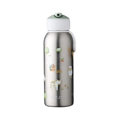 Image de Mepal Bouteille Isotherme Flip up Campus Little Dutch Gourde Thermos pour Enfants en Acier Inoxydable 4 Heures Chaudes et 12 Froides Sans BPA 350 ml Farm