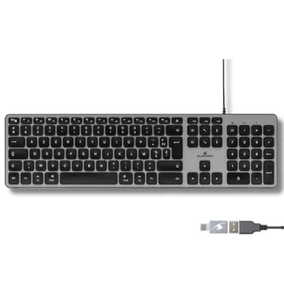 Image de Clavier Filaire KB Mac Azerty Compatible Noir