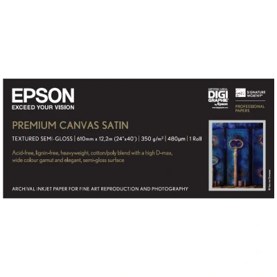 Afbeelding van Epson PremierArts, 24&quot; x 12.2m, 350g/m² Wit Satijn