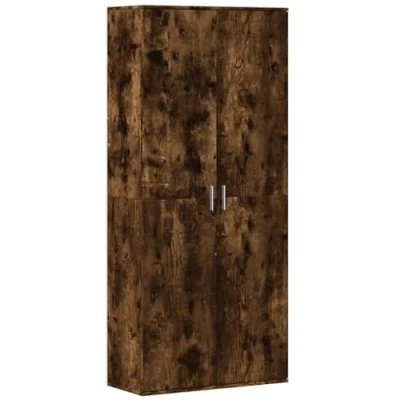 Afbeelding van vidaXL Hoge kast 80x35x180 cm bewerkt hout gerookt eikenkleurig