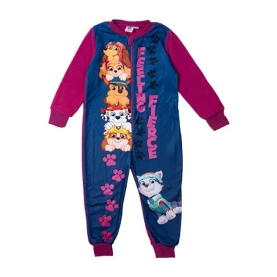 Afbeelding van Paw Patrol Jumpsuit voor meisjes, pyjama met lange mouwen, roze/blauw, Roze/Blauw