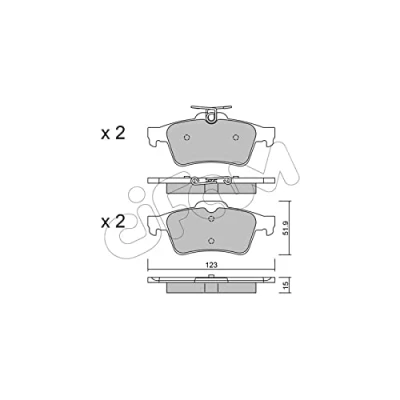 Afbeelding van CIFAM 822 337 3 Remblokkenset Excl. slijtage waarschuwingscontact FORD: KUGA 2, FOCUS 3, Turnier, VOLVO: V40 Hatchback