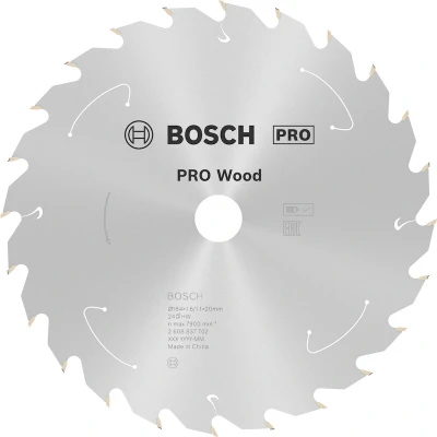 Afbeelding van Bosch Accessories 2608837702 Hardmetaal cirkelzaagblad 184 x 20 mm Aantal tanden: 24 1 stuk(s)