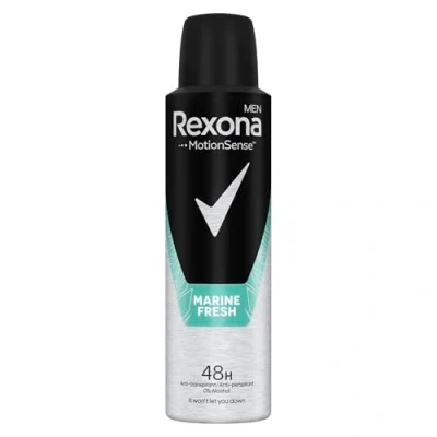 Image de Rexona Men MotionSense Déodorant en spray Stay Fresh Marine anti transpirant avec 48 heures de protection contre la transpiration excessive et les odeurs corporelles, 150 ml (lot 1)