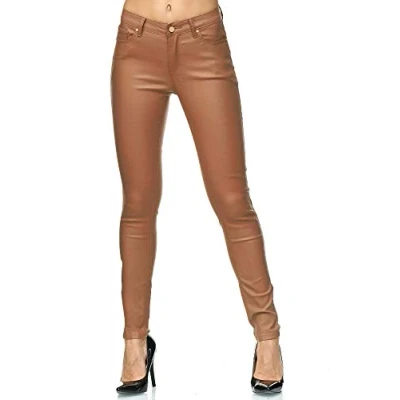 Afbeelding van Elara Chunkyrayan Skinny damesjeans met hoge taille, Bruin