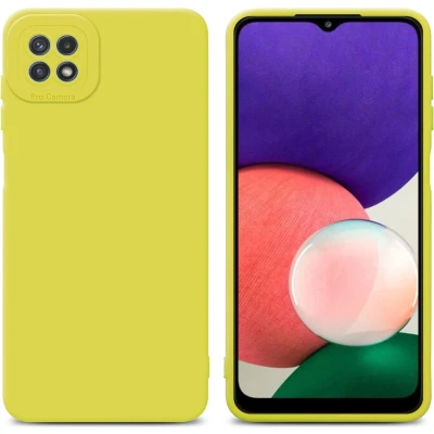 Afbeelding van Cadorabo Hoesje geschikt voor Samsung Galaxy A22 5G in Fluid GEEL Beschermhoes gemaakt van flexibel TPU silicone Cover Case