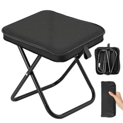 Afbeelding van Muyohix Kleine draagbare opvouwbare kruk, outdoor klapkruk, klapstoel, kruk voor kamperen, wandelen, barbecue, golf (kaki)