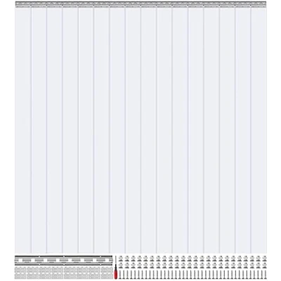 Image de VEVOR Rideau de Porte Lanière PVC Bande Lamelles Plastique Transparent 244x244cm