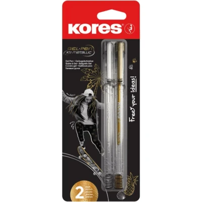 Afbeelding van 2 Gel pen metallic goud/zilver KP37941
