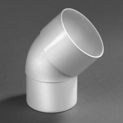 Afbeelding van HWA bocht 45 graden wit, 80 mm (mof / verjongd